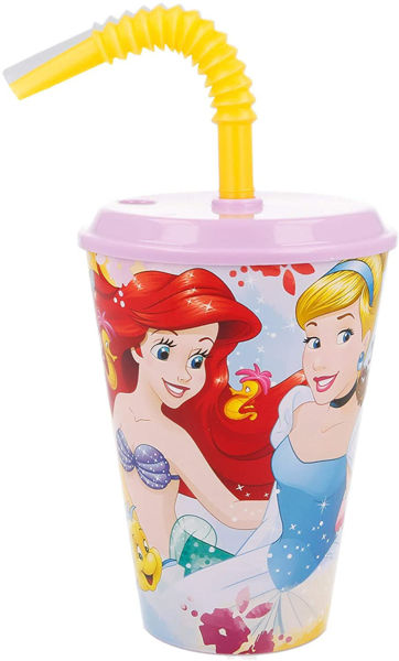 Immagine di Bicchiere con Coperchio e Cannuccia Principesse Disney