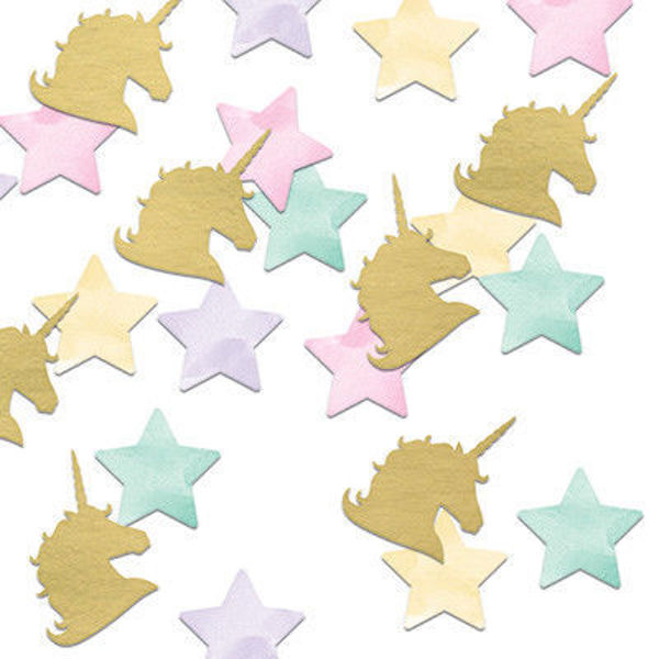 Immagine di Confetti da Tavolo Unicorno Metal 28 pezzi
