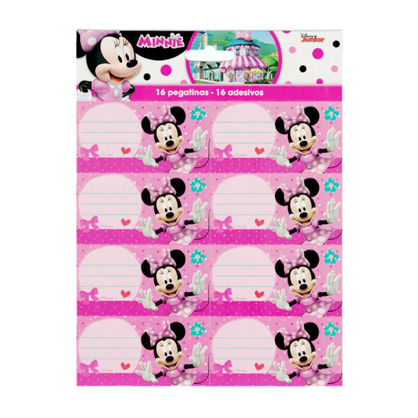 Immagine di Etichette Libro Disney Minnie 8,5x4,5 cm confezione da 16 pezzi