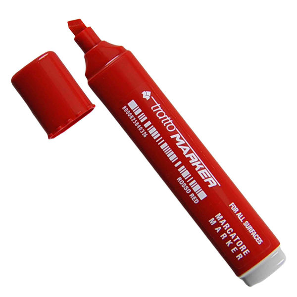 Immagine di Tratto Marker Colore Rosso con punta a scalpello