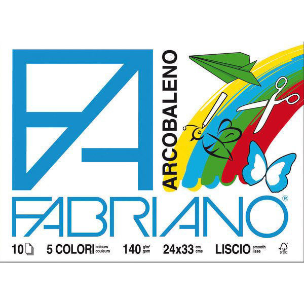 Immagine di Fabriano Arcobaleno Album 24x33 cm Liscio 10 Fogli