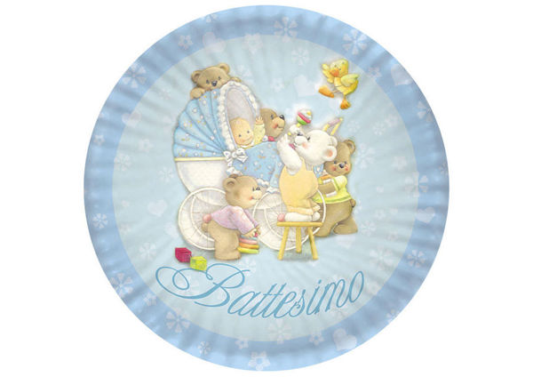 Immagine di Cialda per Torta in Ostia o Zucchero - Battesimo (batcele001)