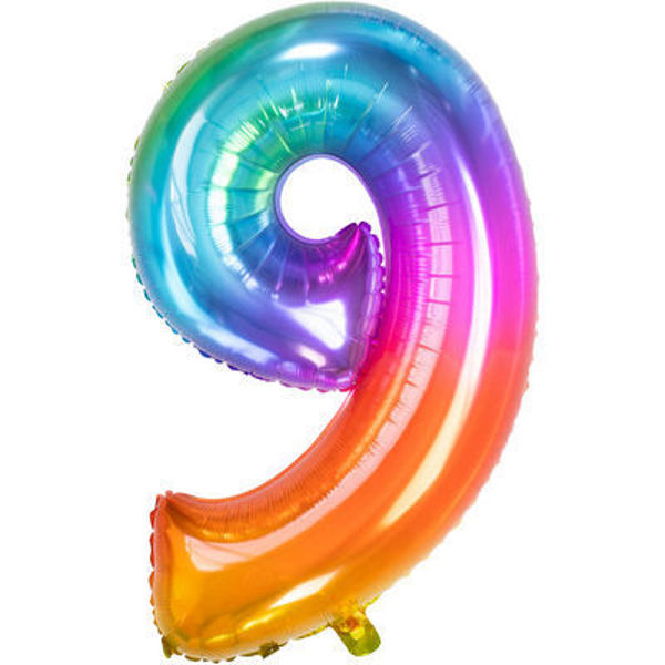 Partycolare- Palloncino Mylar 86 cm Yummy Gummy Rainbow numero 9