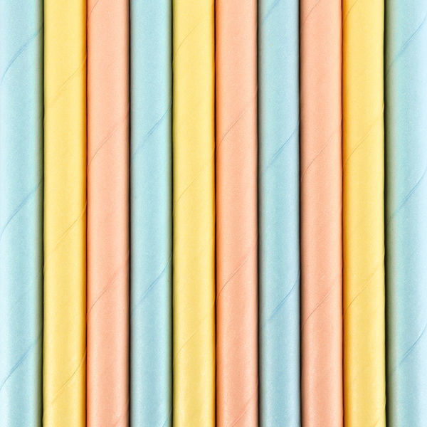 cannucce carta multicolore pastello 19,5 cm partydeco