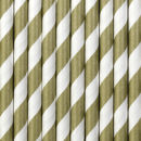 Immagine di Cannucce in carta 19,5 cm Spirale Bianco e Oro 10 pezzi