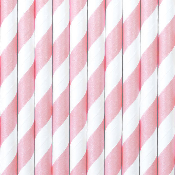 cannucce carta spirale bianco rosa 19,5 cm partydeco