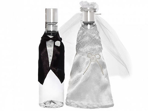Immagine di Vestitini per Bottiglie - Abito Sposo e Sposa
