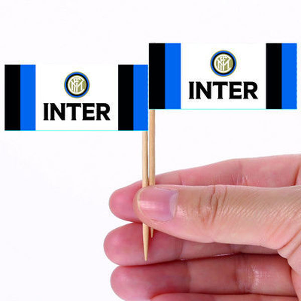 Immagine di Bandierine per Cocktail Ufficiale Inter 24 pezzi