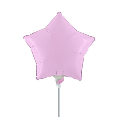 4 Candeline Picks 13 cm Stelle Rosa Perla - Big Party