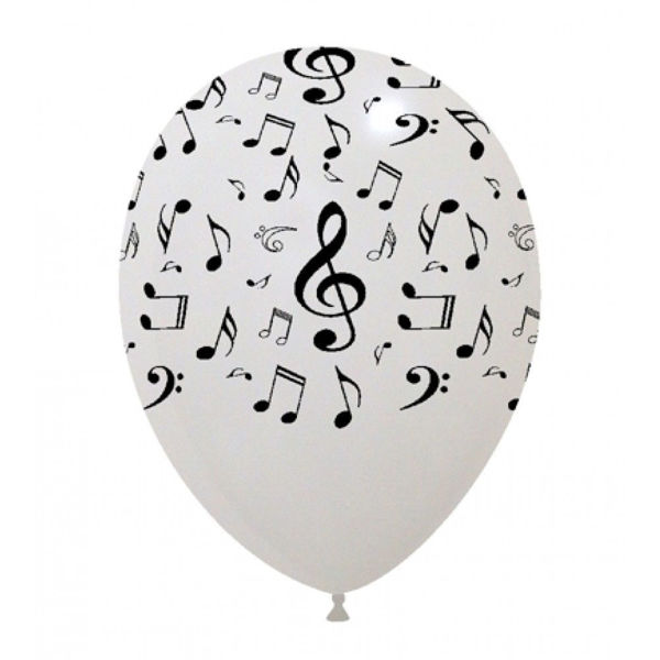 Immagine di Palloncini in lattice 12'' 30 cm Note Musicali 100 pezzi