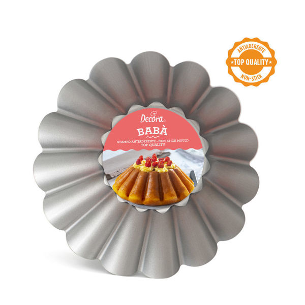 Stampo Antiaderente Babà – Budino Grande Decora ø 24 × h 8 cm Acciaio Antiaderente
