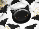 Immagine di Piatti in Carta 22x20 cm sagomati Gatto Nero Halloween 6 pezzi