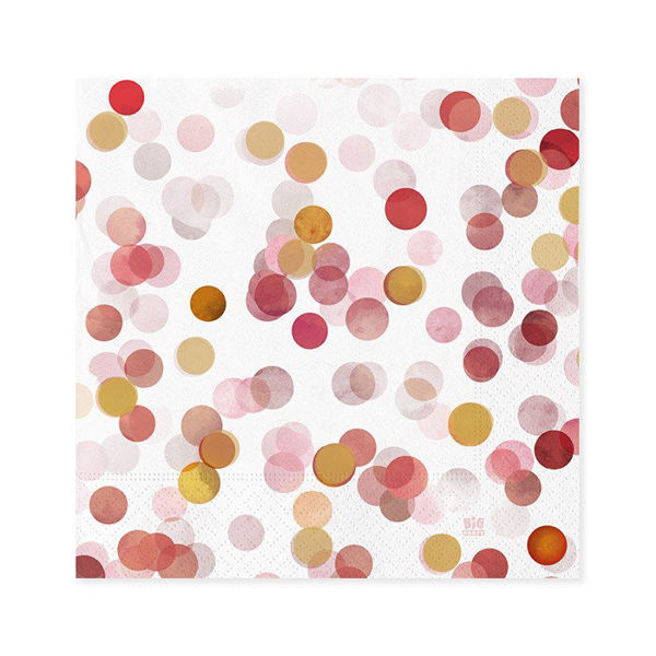 Immagine di Tovaglioli 25x25 cm Coriandoli Rosa 20 Pezzi