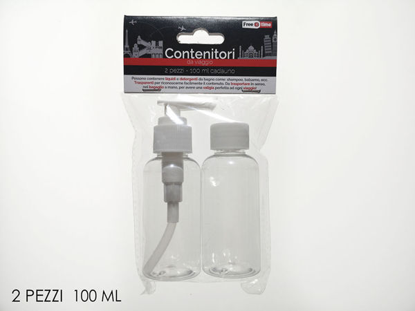 Immagine di Set 2 contenitori da Viaggio in plastica da 100 ml