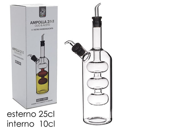 Immagine di Ampolla in Vetro 2 in 1 Olio e Aceto 250+100 ml