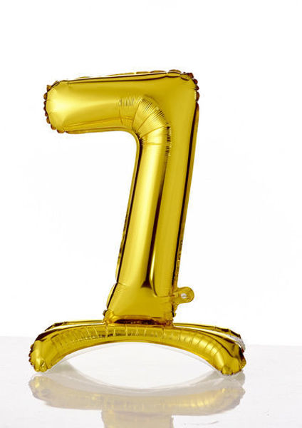 Ginger Ray Palloncino Singolo Con Numero 7 – Formato 40,6 Cm, Colore Oro, Con Cannuccia Per Gonfiare, Perfetto Per Feste Di Compleanno