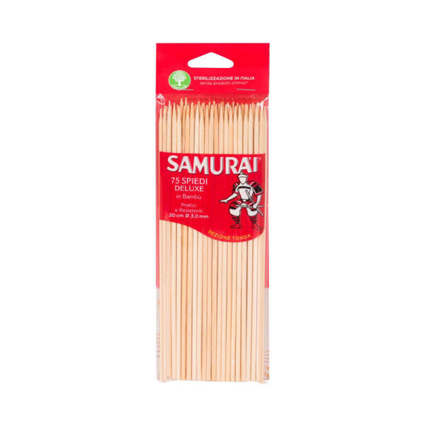 Immagine di Samurai Spiedini 20 cm Deluxe in Bambù 75 pezzi