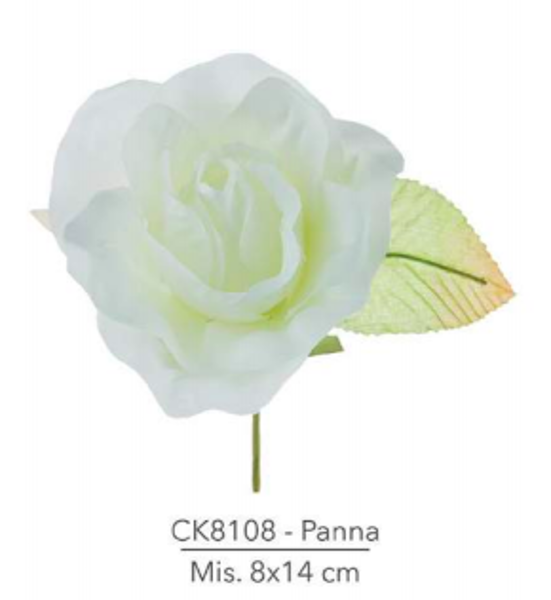 Immagine di Fiore Bocciolo Chiuso Panna 8x14 cm 6 pezzi