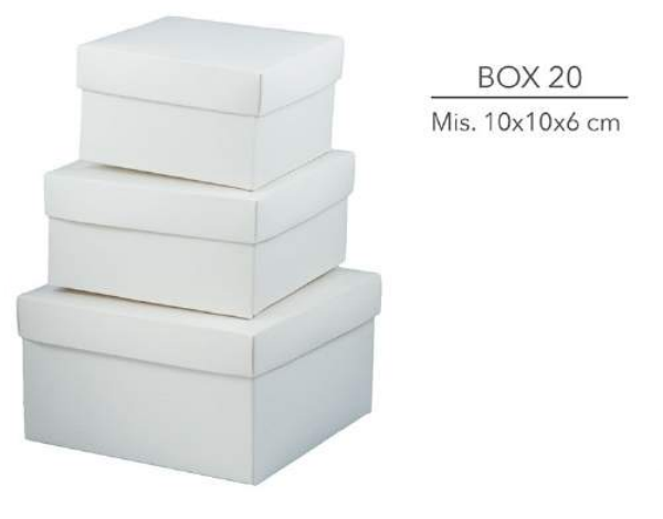Scatola bianca elegante per bomboniere 10x10x6 cm