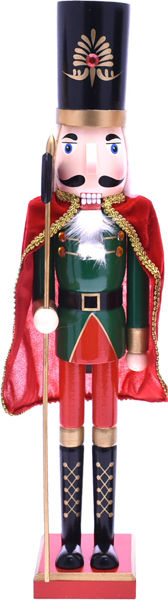 Immagine di Soldatino Natalizio Schiaccianoci Verde e Rosso 106 cm