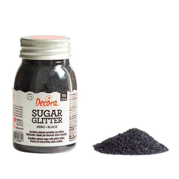 Immagine di Zucchero Glitterato 100 grammi Nero