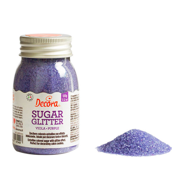 Immagine di Zucchero Glitterato 100 grammi Viola