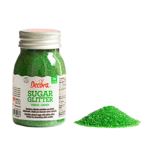 Immagine di Zucchero Glitterato 100 grammi Verde