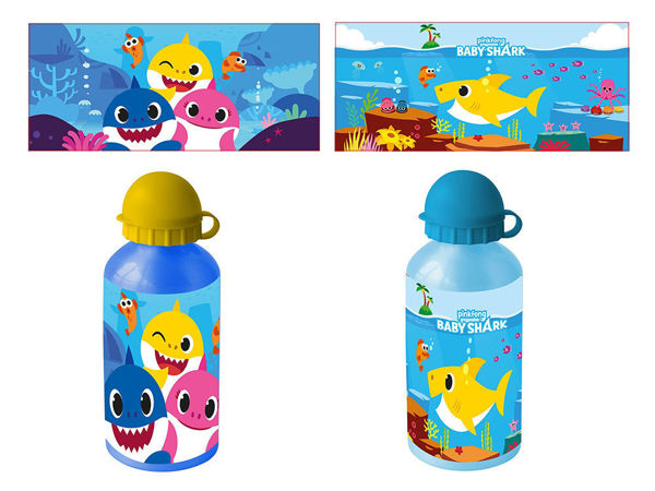 Borraccia in alluminio per bambino 500 ml - Baby Shark Taglia Unica Colore  Cielo