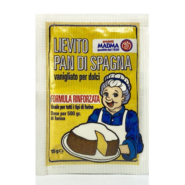 Busta di Lievito di Pan di Spagna Vanigliato per dolci 15 grammi