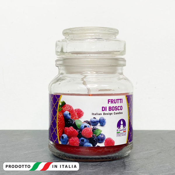 Giara in vetro 7x10 cm con Candela profumata Frutti di Bosco