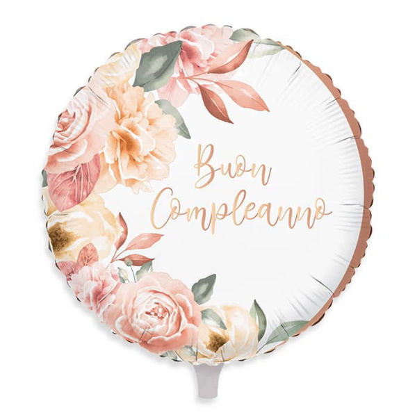 Palloncino Mylar 18″ 45 cm Buon Compleanno Rose Gold