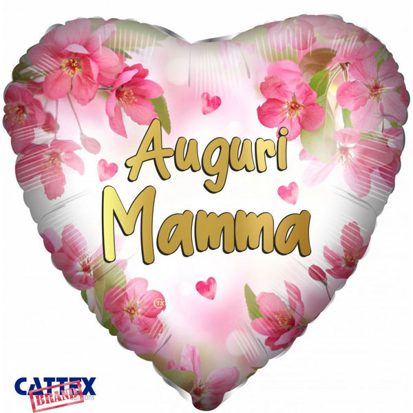 Palloncino Mylar 18'' 45 cm forma cuore Festa della Mamma
