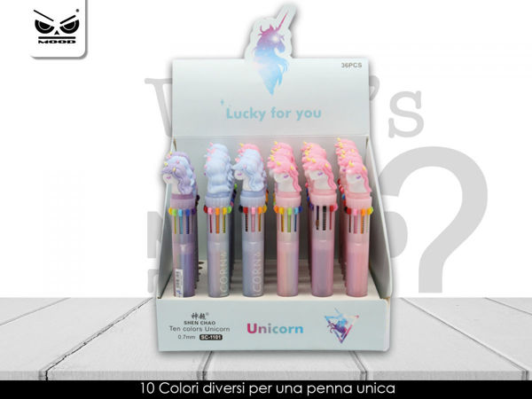 Penna 10 colori con Unicorno