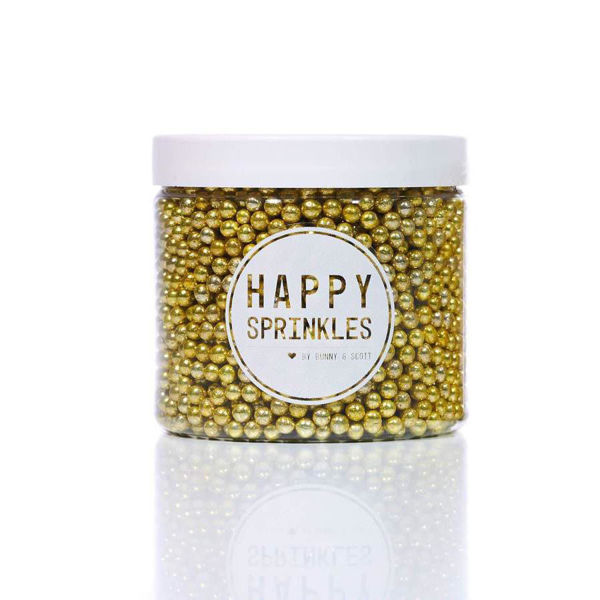 Immagine di Happy Sprinkles Gold Metallic Pearls 90 grammi