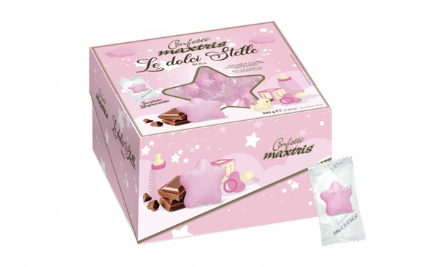 Maxtris Le Dolci Stelle Rosa Incartati in vassoio 500 grammi
