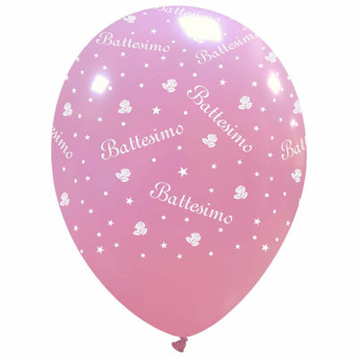 PALLONCINI IL MIO BATTESIMO BIMBO-BIMBA 12 SCEGLI IL COLORE PARTY