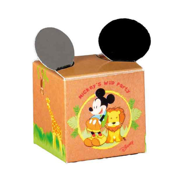Immagine di Scatola portaconfetti Cubo Mickey Mouse Savana 5x5x5 cm 10 pezzi