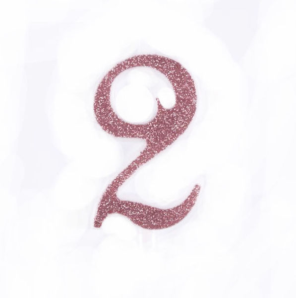 Partycolare- Candela 12 cm Glitter Rosa Gold numero 2