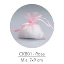 Sacchetto portaconfetti in Organza 7x9 cm Rosa 50 pezzi