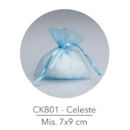 Sacchetto portaconfetti in Organza 7x9 cm Celeste 50 pezzi