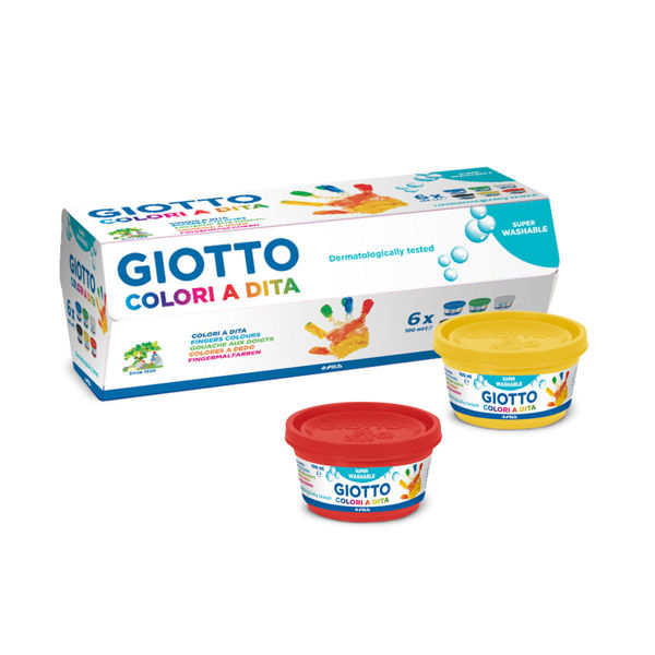 Giotto Colori a dita 100 ml 6 barattoli