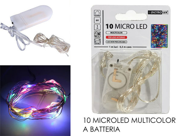 Filo 10 Microled a Batterie Luce Multicolor