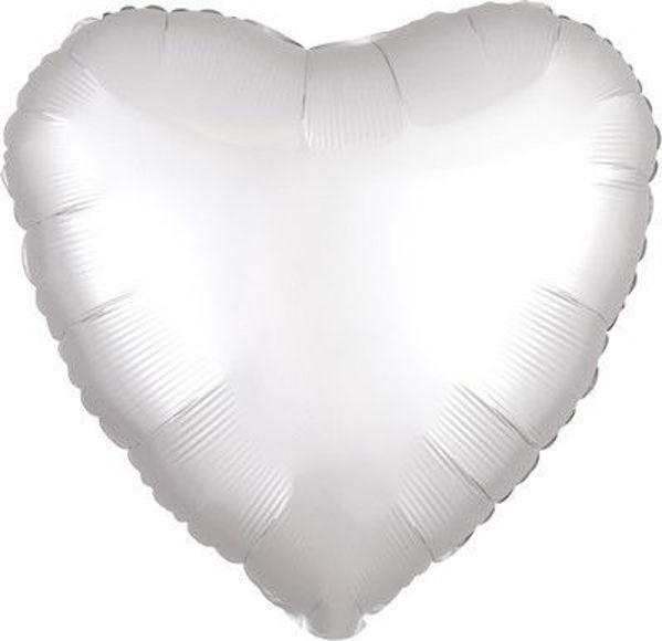 Palloncino Mylar 17" 42 cm Cuore Satinato Bianco