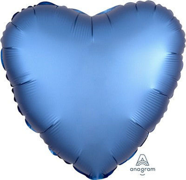 Palloncino Mylar 17" 42 cm Cuore Satinato Blu Cobalto