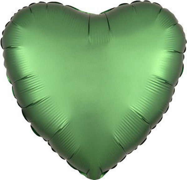 Palloncino Mylar 17" 42 cm Cuore Satinato Verde Smeraldo