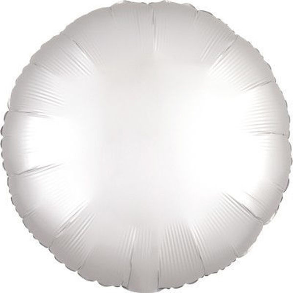 Palloncino Mylar 17" 42 cm Tondo Satinato Bianco