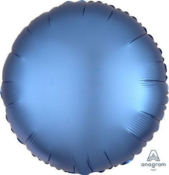 Palloncino Mylar 17" 42 cm Tondo Satinato Blu Cobalto