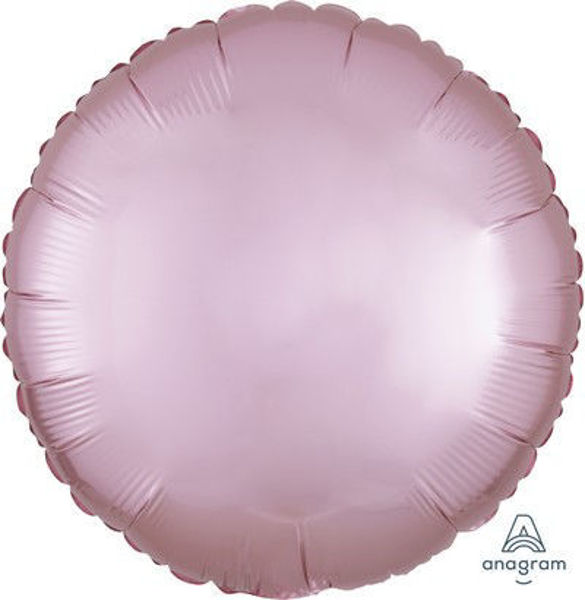 Palloncino Mylar 17" 42 cm Tondo Satinato Rosa Pastello