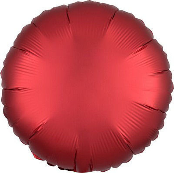 Palloncino Mylar 17" 42 cm Tondo Satinato Rosso Sangria