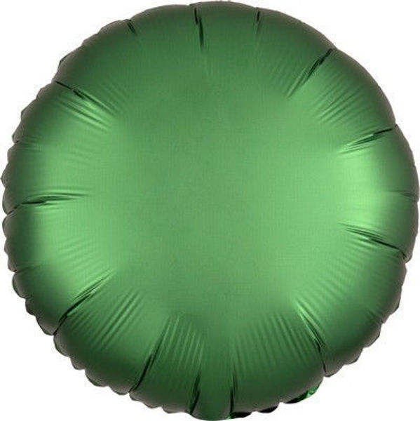 Palloncino Mylar 17" 42 cm Tondo Satinato Verde Smeraldo